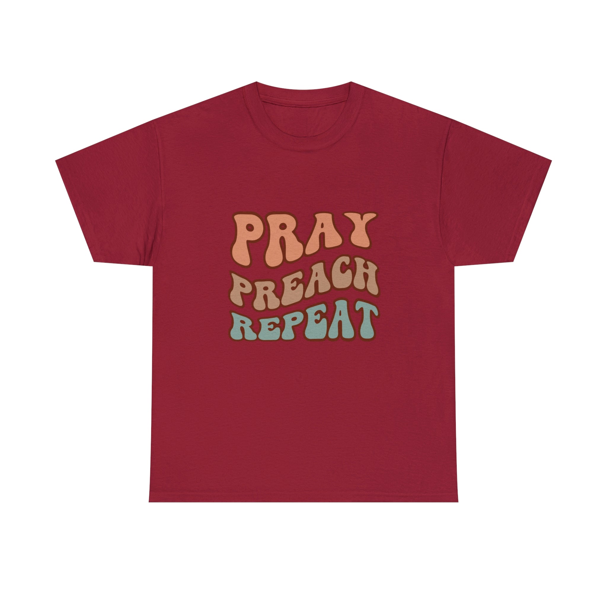 Pray Preach Repeat- Women Heavy Cotton T- Shirt